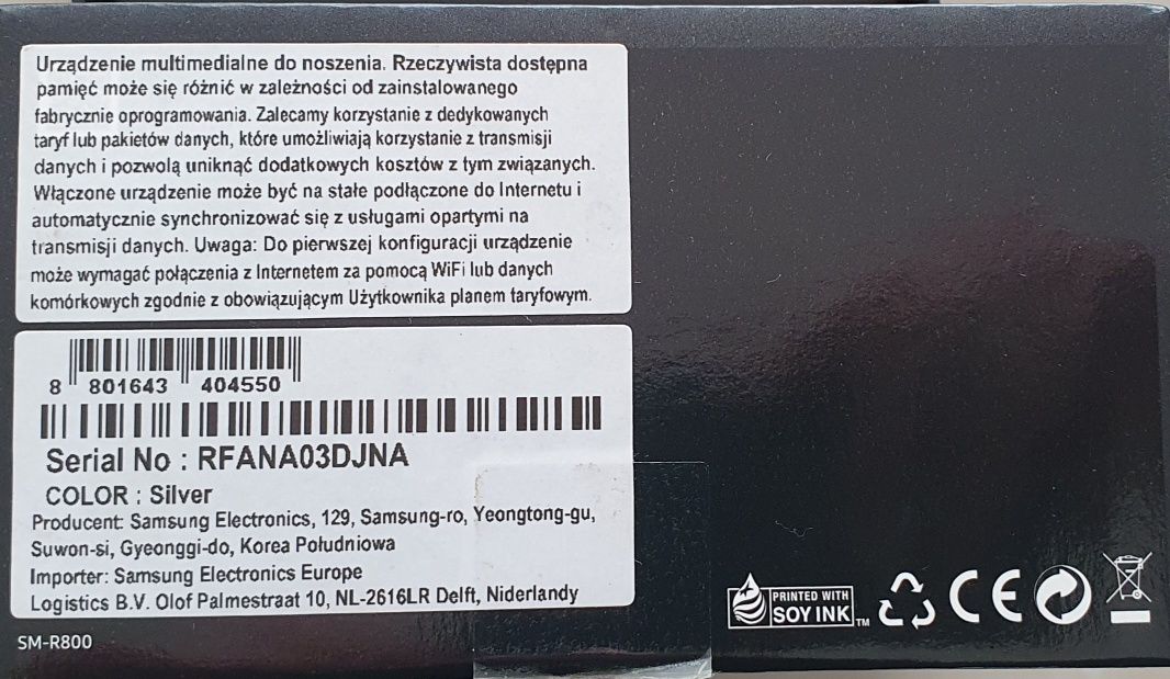 Zegarek smartwach Samsung Galaxy Watch 46 mm Silver, srebrny.