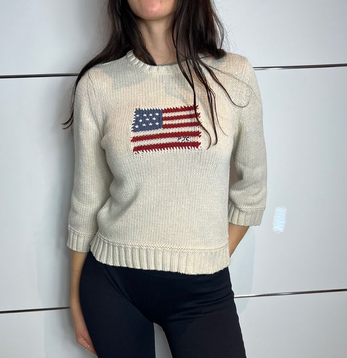 Sweter Ralph Lauren Polo Jeans Flag USA 100% Cotton