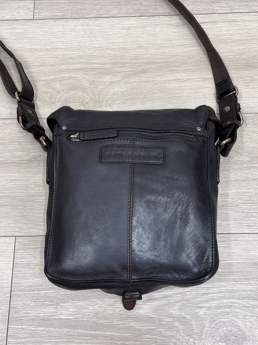 шкіряна сумка крос боді месенжер поштарка коричнева чоловіча жіноча