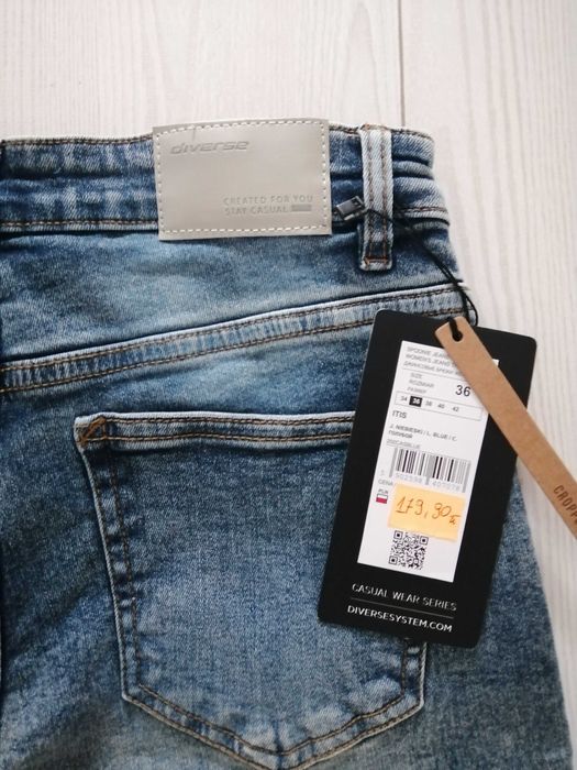 Nowe spodnie 36 jeansy dżinsy Diverse skinny wysoki stan krótsza nogaw