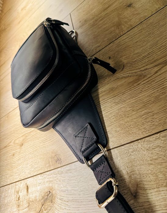 Сумка чоловіча шкіряна слінг SULLIVAN sms23(28) чорна