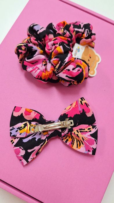 Akcesoria do włosów, gumki scrunchies i spinka kokardka, nowy