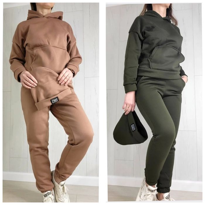 Жіночий теплий костюм трійка  + шапочка тринитка на флісі