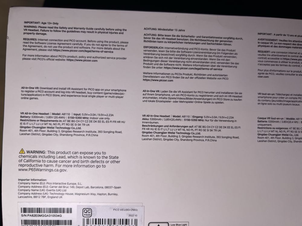 Gogle VR Pico 4 256Gb