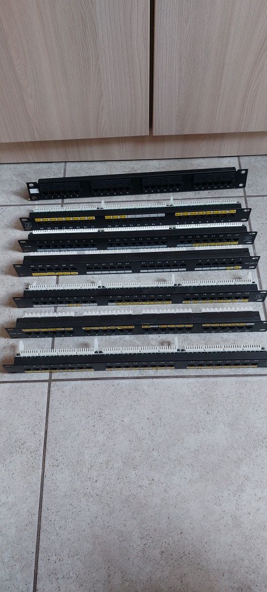 бу вживана патч панель RJ-45 19" 24 портал cat 5e под сервер комутацио
