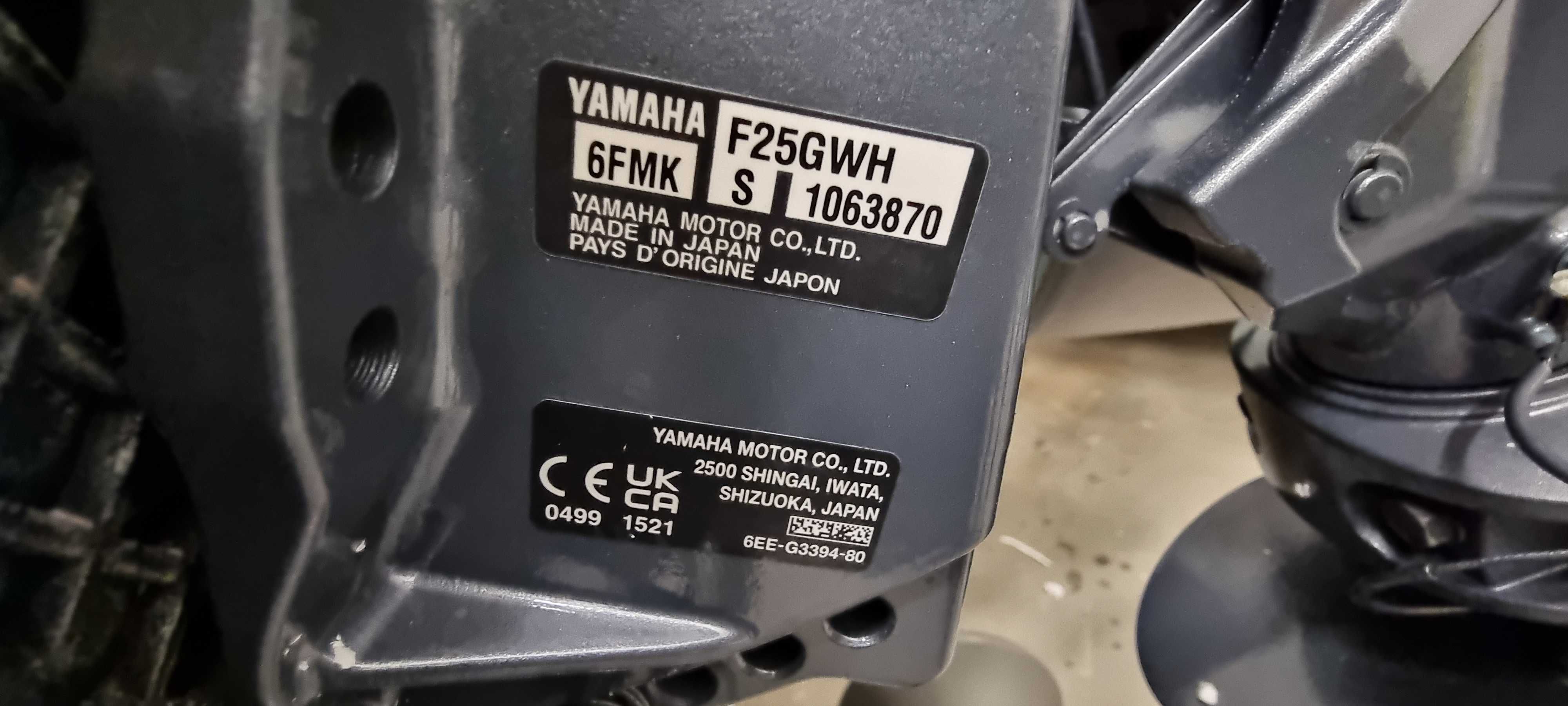 Silnik zaburtowy 25hp  YAMAHA F25GWHS  16 mth - prywatnie