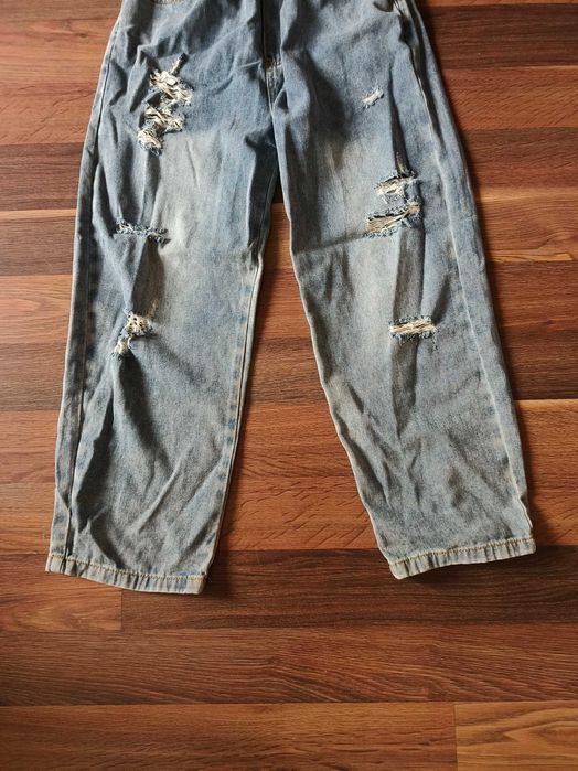 Jeansy baggy z przetarciami Darkness - r. 160