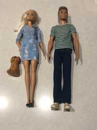 Barbie i Ken spacer z pieskiem