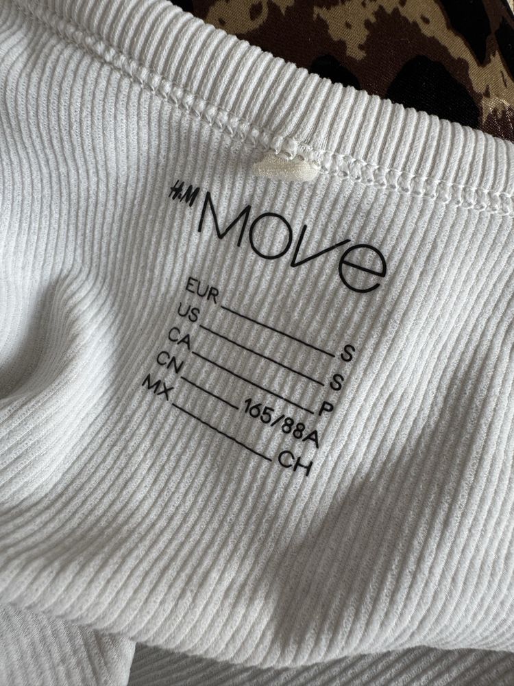 Damski top prążkowany h&m krotka koszulka sportowa seamless drymove