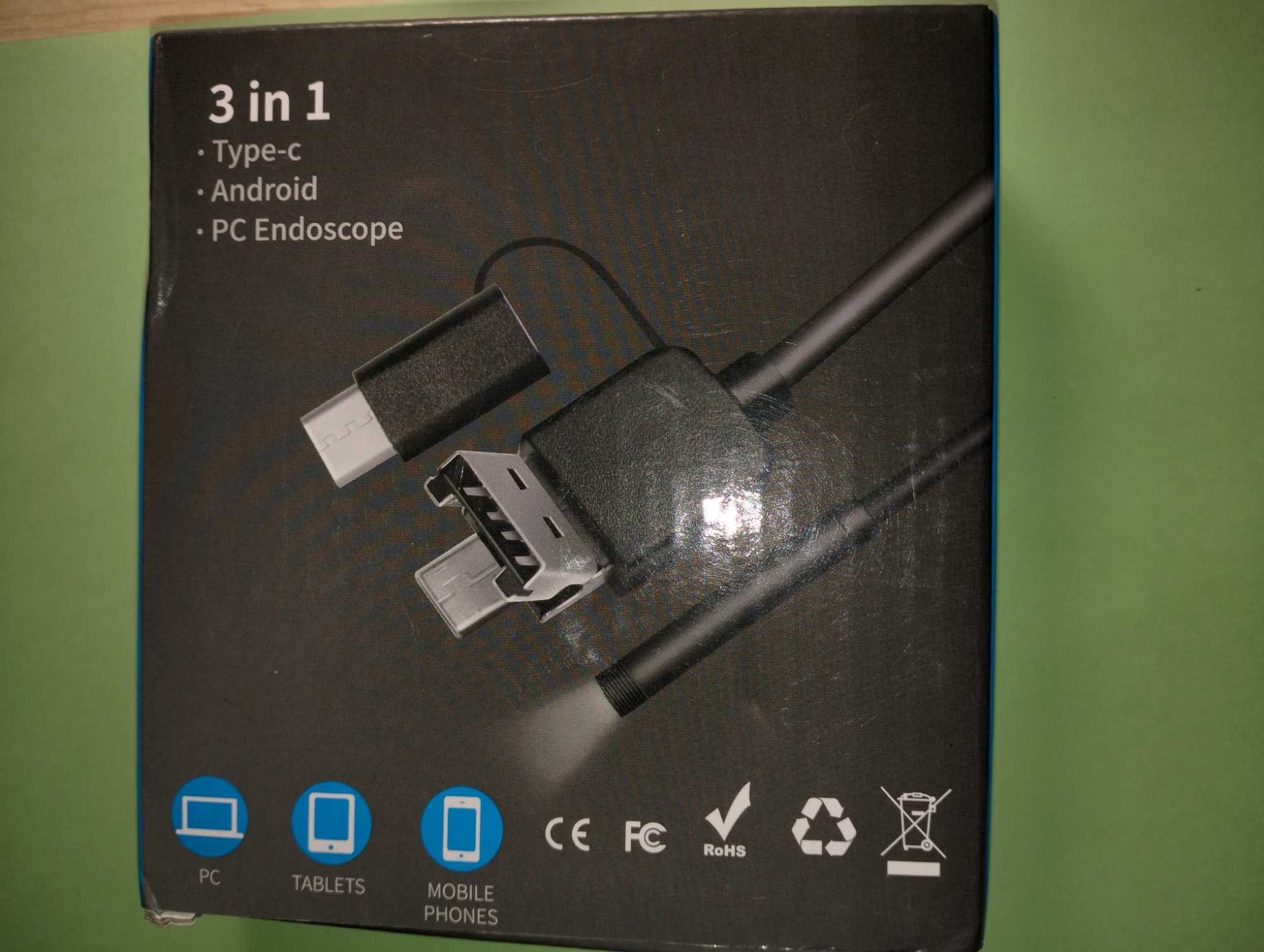 Ендоскоп 5,5 мм 7 мм об’єктив для  Android і Windows довж  1,5 -5 м