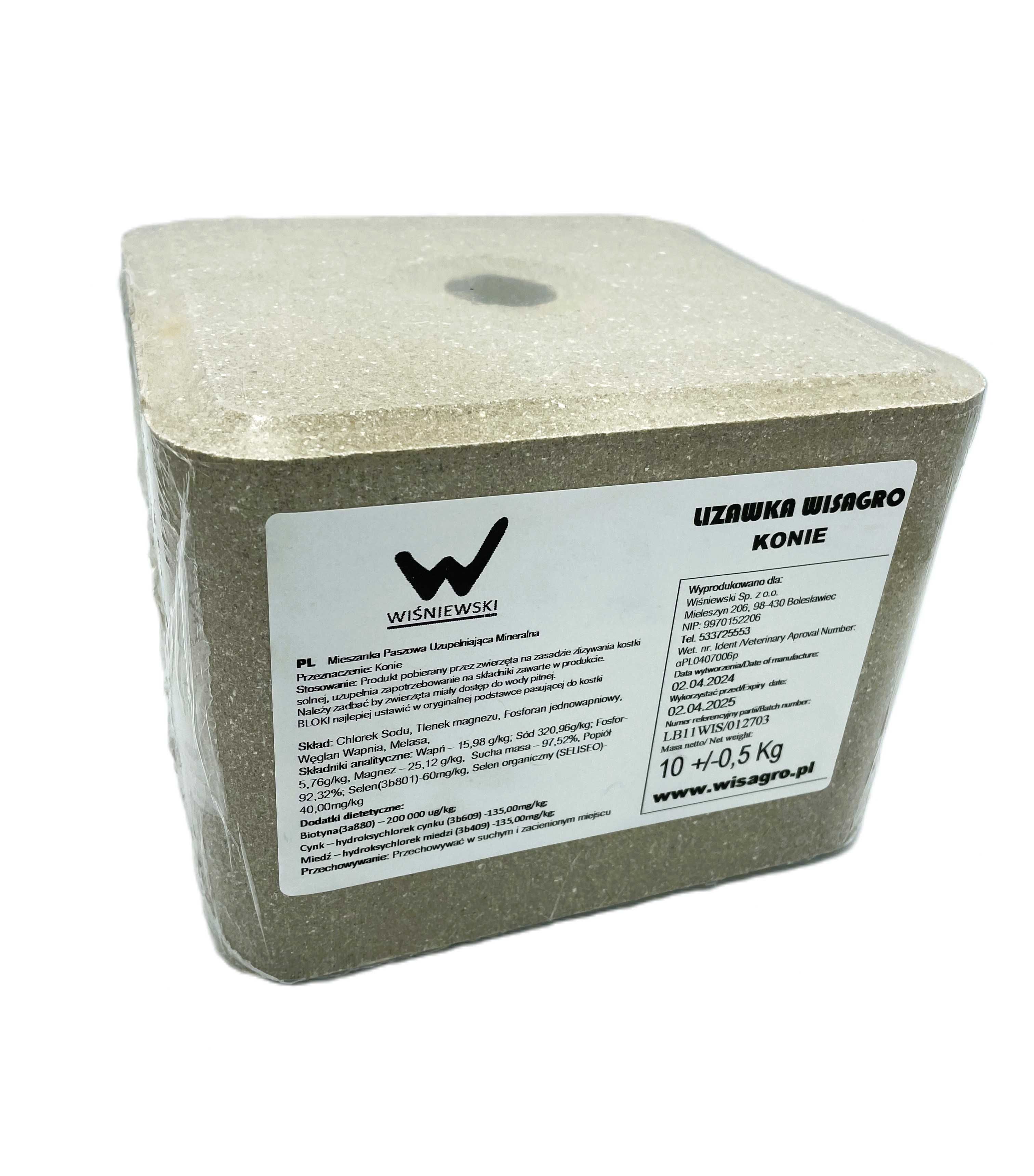 Lizawka mineralna dla koni z biotyną skład PREMIUM Wisagro 10kg