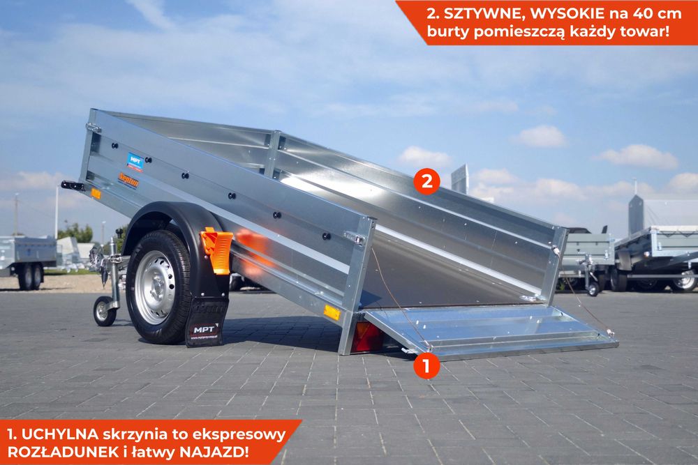 Nowa SPAWANA przyczepka 236 x 129 x 40 lekka NEPTUN 236 RT rustik RATY