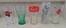 Conjunto de copos de vidro da Coca-Cola