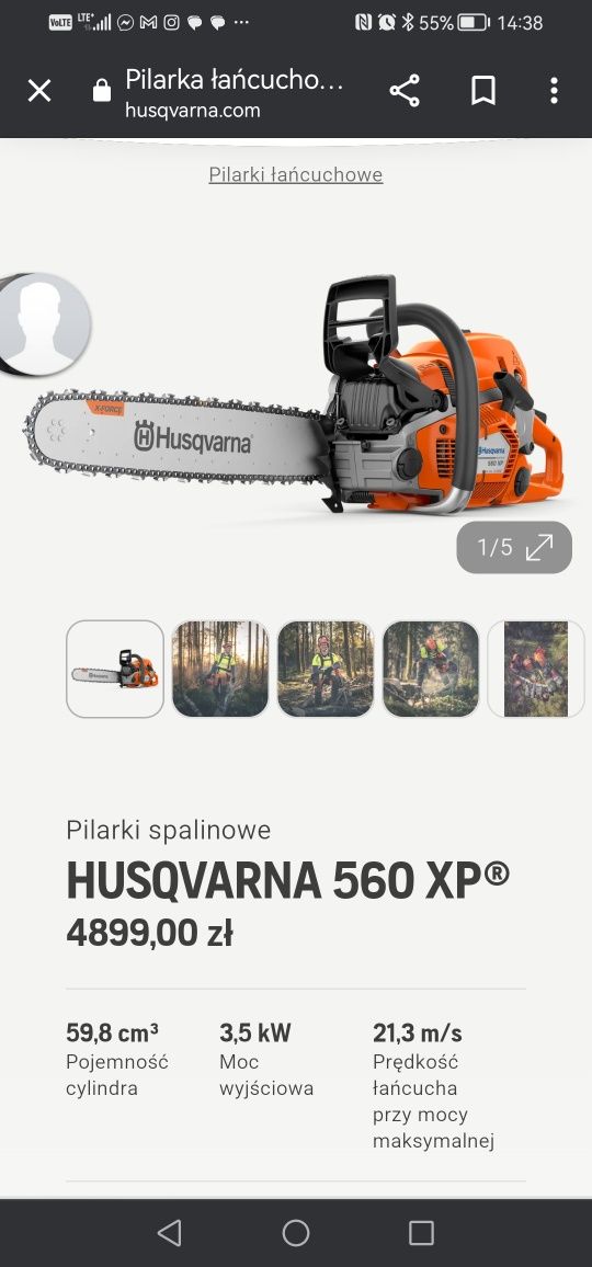 Husqvarna 560xp sprzedam pilarke