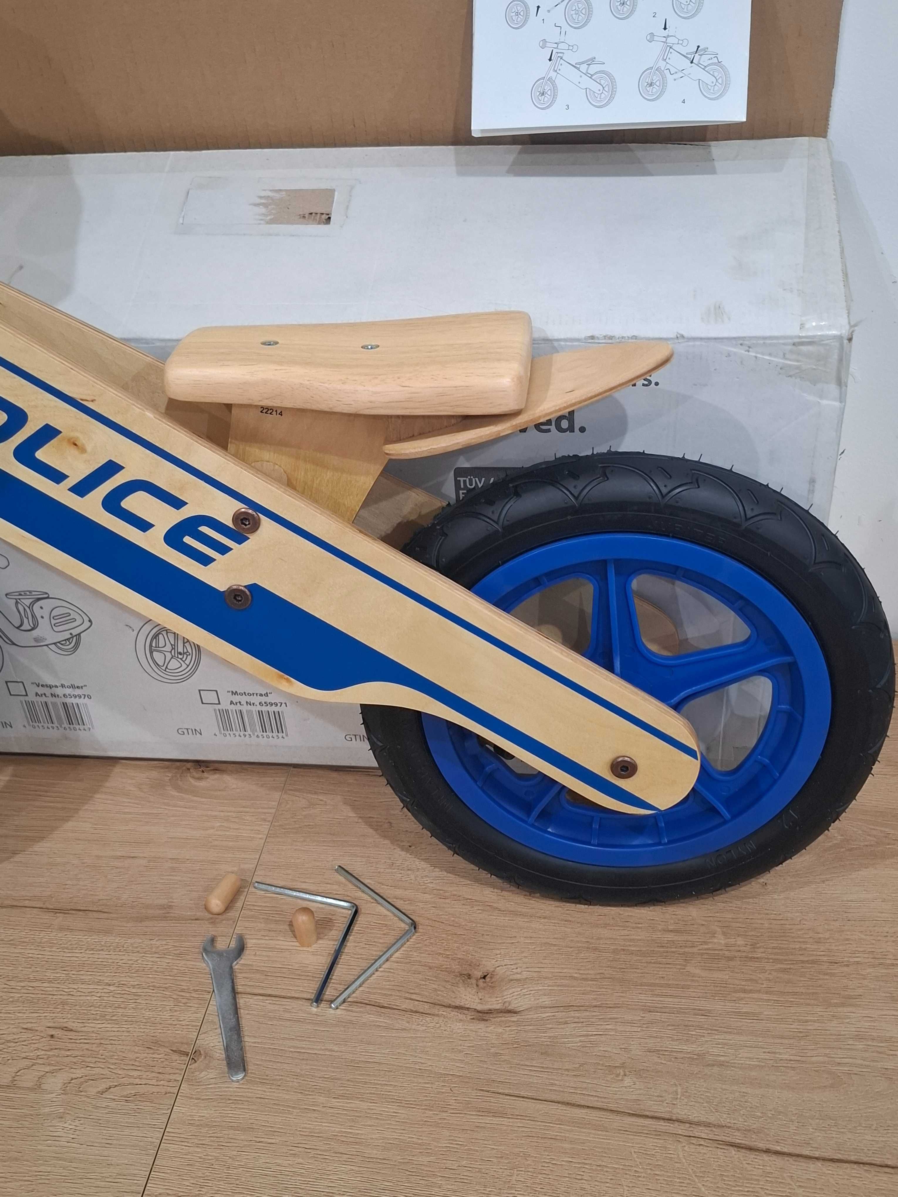 Drewniany rowerek biegowy „Police” 3-5 lat