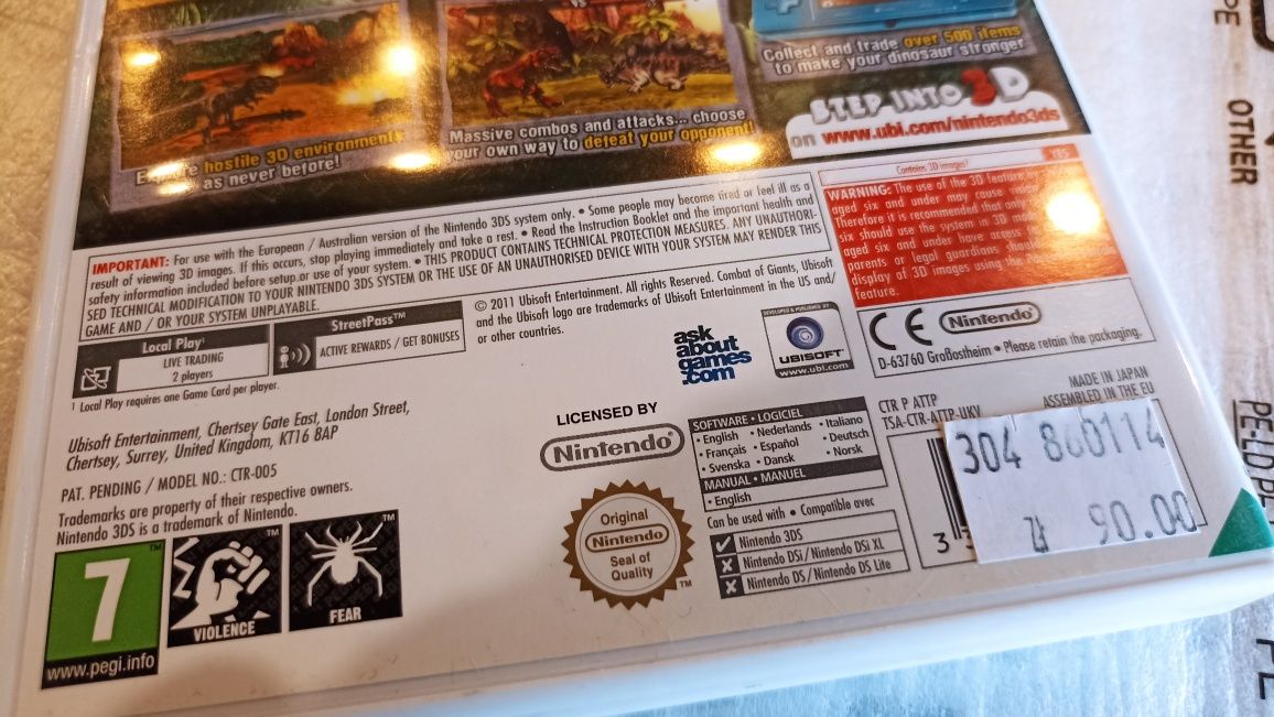 Combat Of Giants Dinozaurs 3DS Nintendo możliwa zamiana