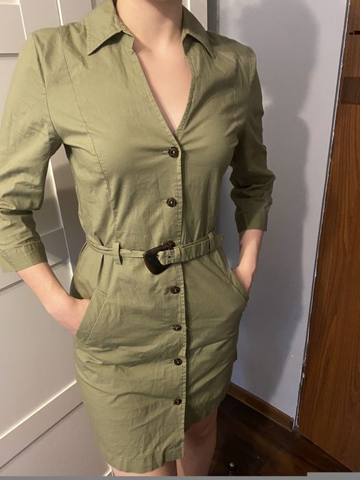 Xs Mango Sukienka Khaki