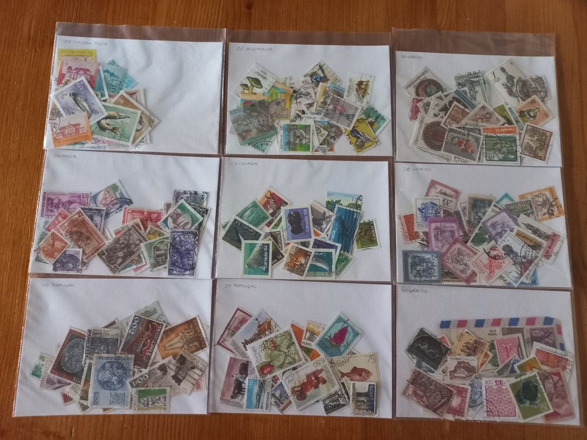 Lote 250 selos varios paises