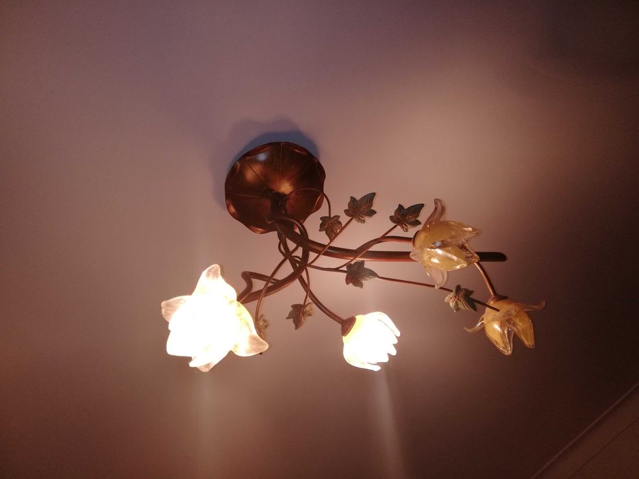 Candeeiro de Teto motivo floral muito elegante por 40€