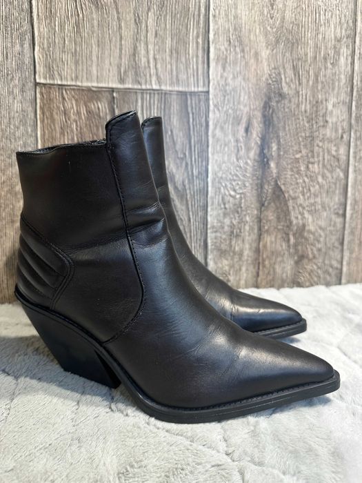 buty botki damskie skórzane szpic zign 37