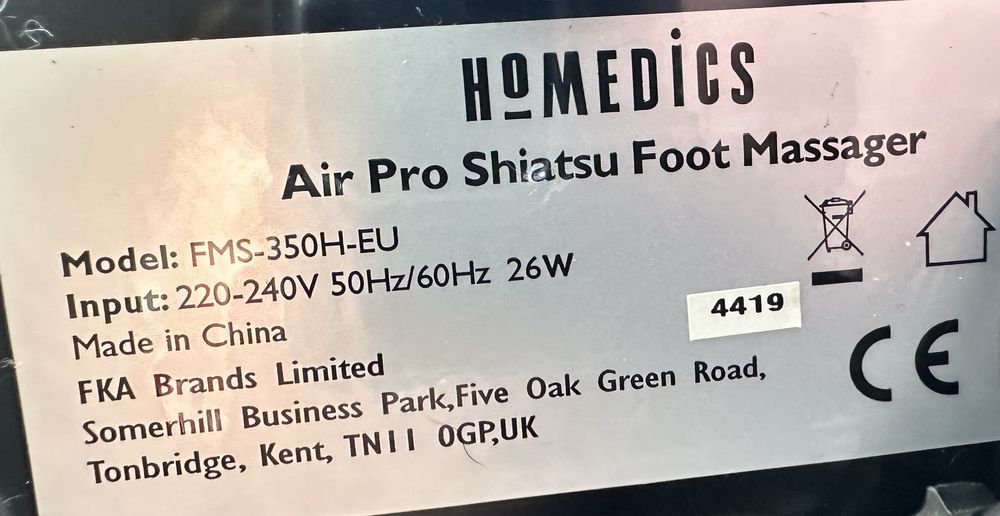 Homedics masazer do stóp shiatsu air pro masaz