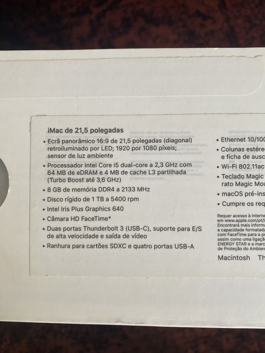 Imac 2017 Apple (na caixa original)