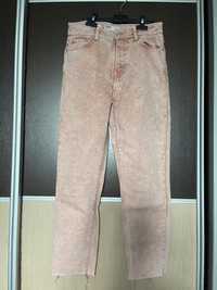 Różowe jeansy Bershka 38 straight cropped