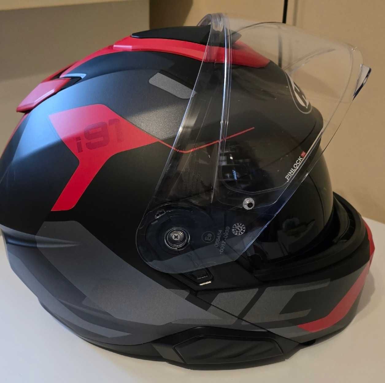 Kask HJC I91 CARST BLACK/RED (rozmiar L) + Interkom HJC SMART 21B