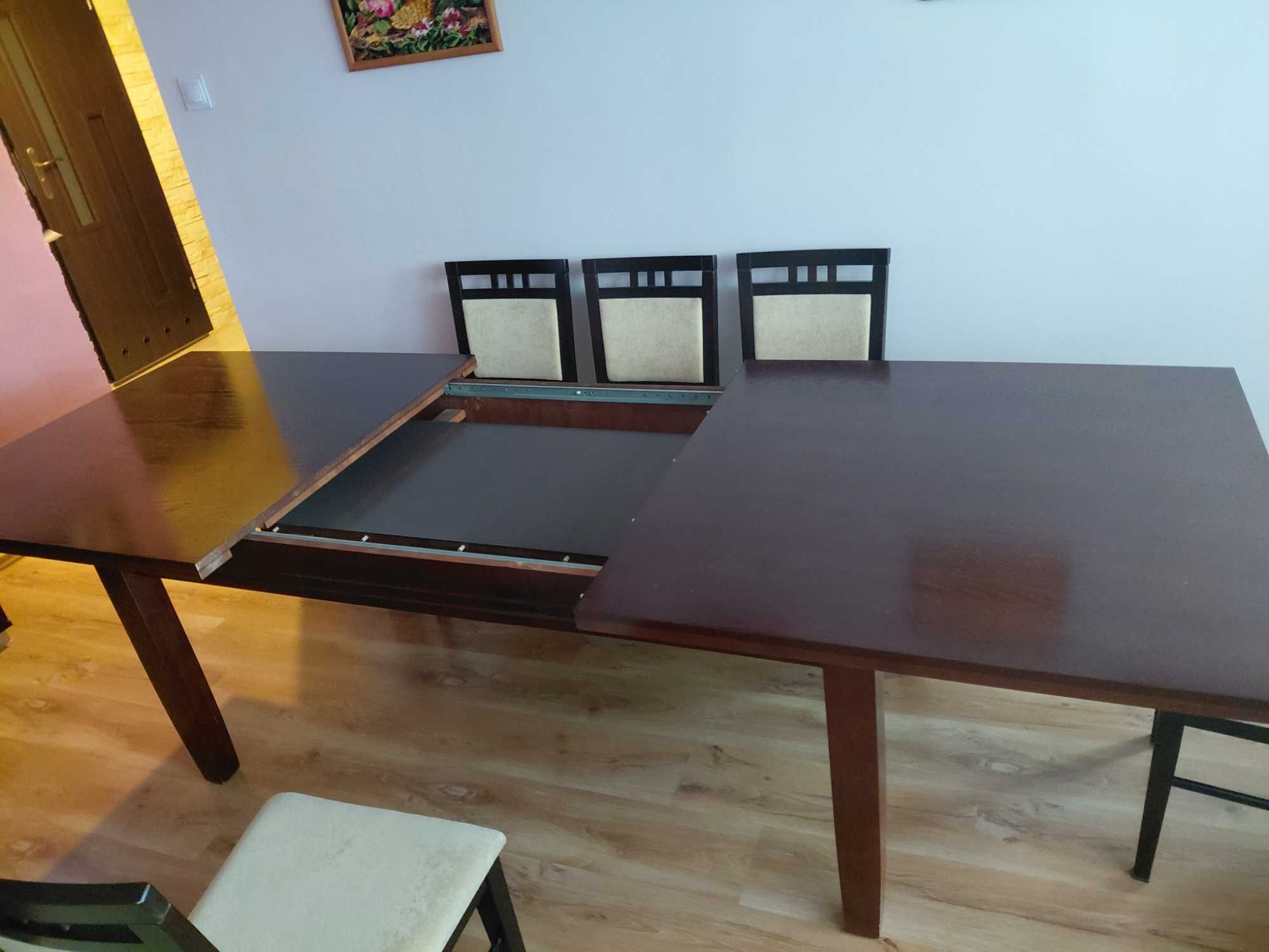 Stół do jadalni z mechanizmem rozsuwania plus 8 krzeseł stan idealny