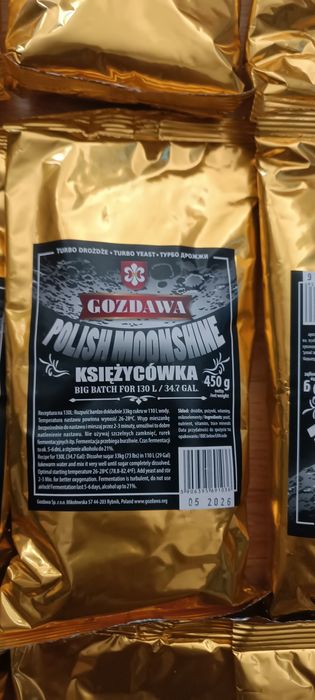 Najlepsze Drożdże gorzelnicze Gozdawa Turbo Ksiezycówka na 130l, 21%