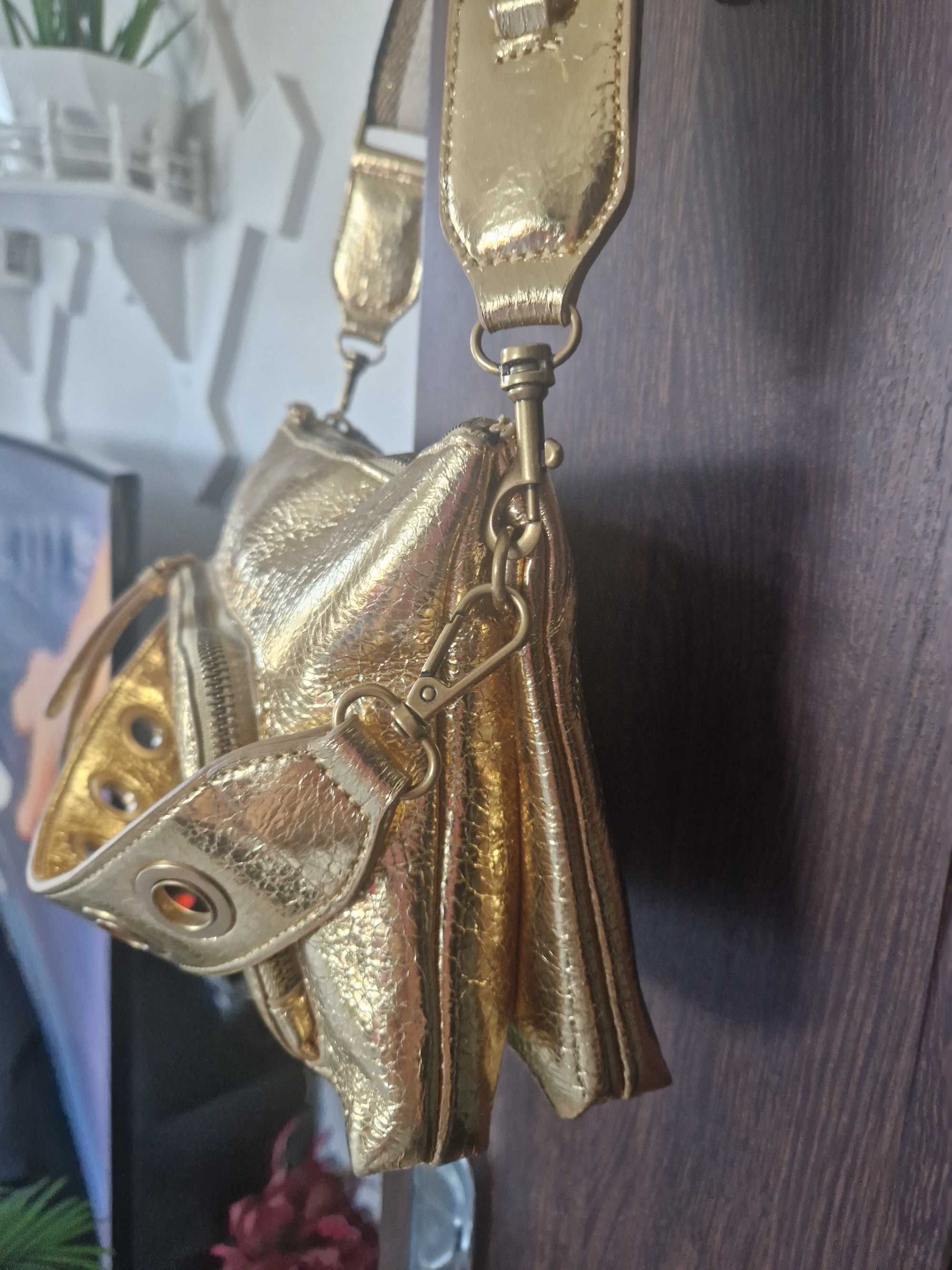 Torebka  oryginalna  damska  Desigual  złota  skóra  ekologiczna  nowa