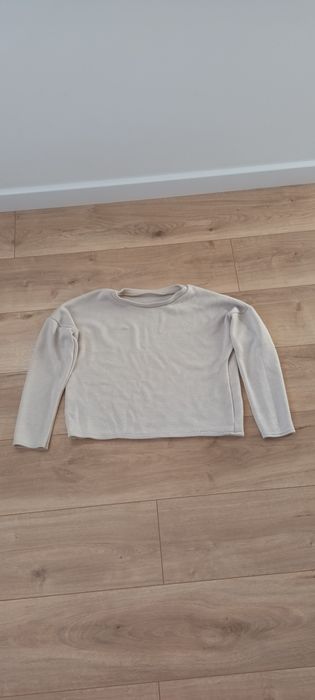 Beżowy oversize sweter S, długi rękaw, idealny stan