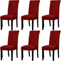 Pokrowce na krzesła elastyczne 6 sztuk bordowe (  13 różnych kolorów )