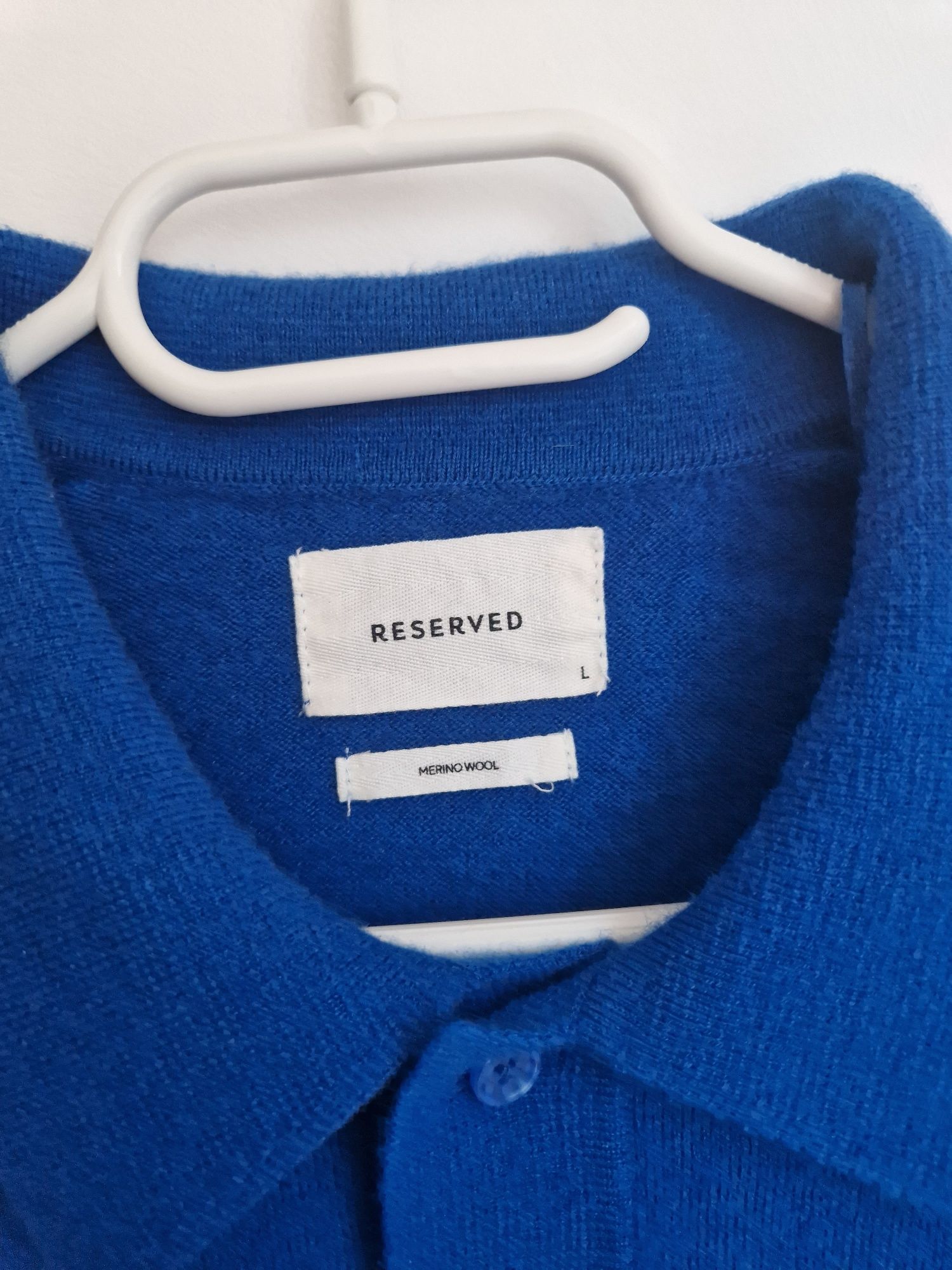 Premium polo sweter z wełny merino roz. L Reserved