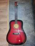 Gitara akustyczna drednought Tenson czerwona nowe struny