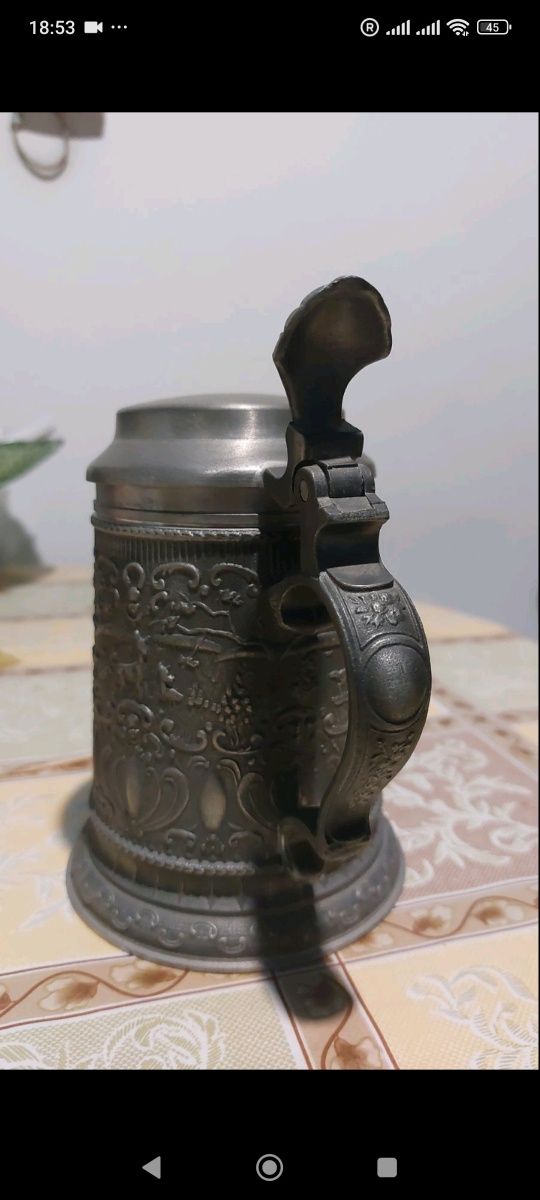Оловянный бокал,пепельница