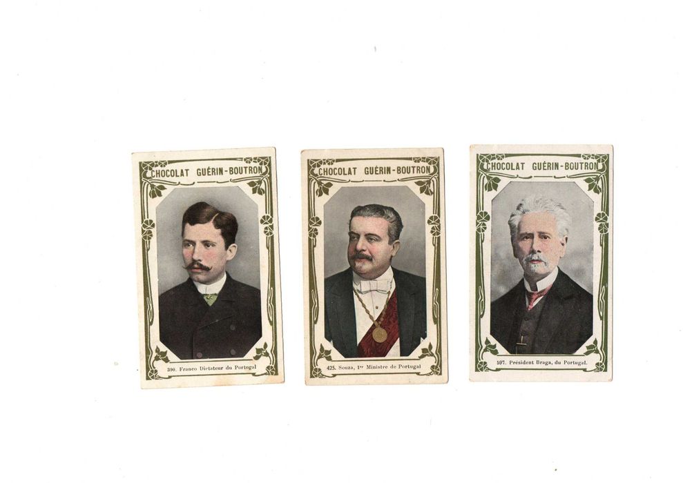 Publicidade chocolat guerin-boutron: Família Real e políticos lusos