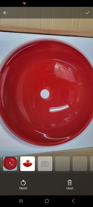 Umywalka Bateria nablatowa Veldman czerwona