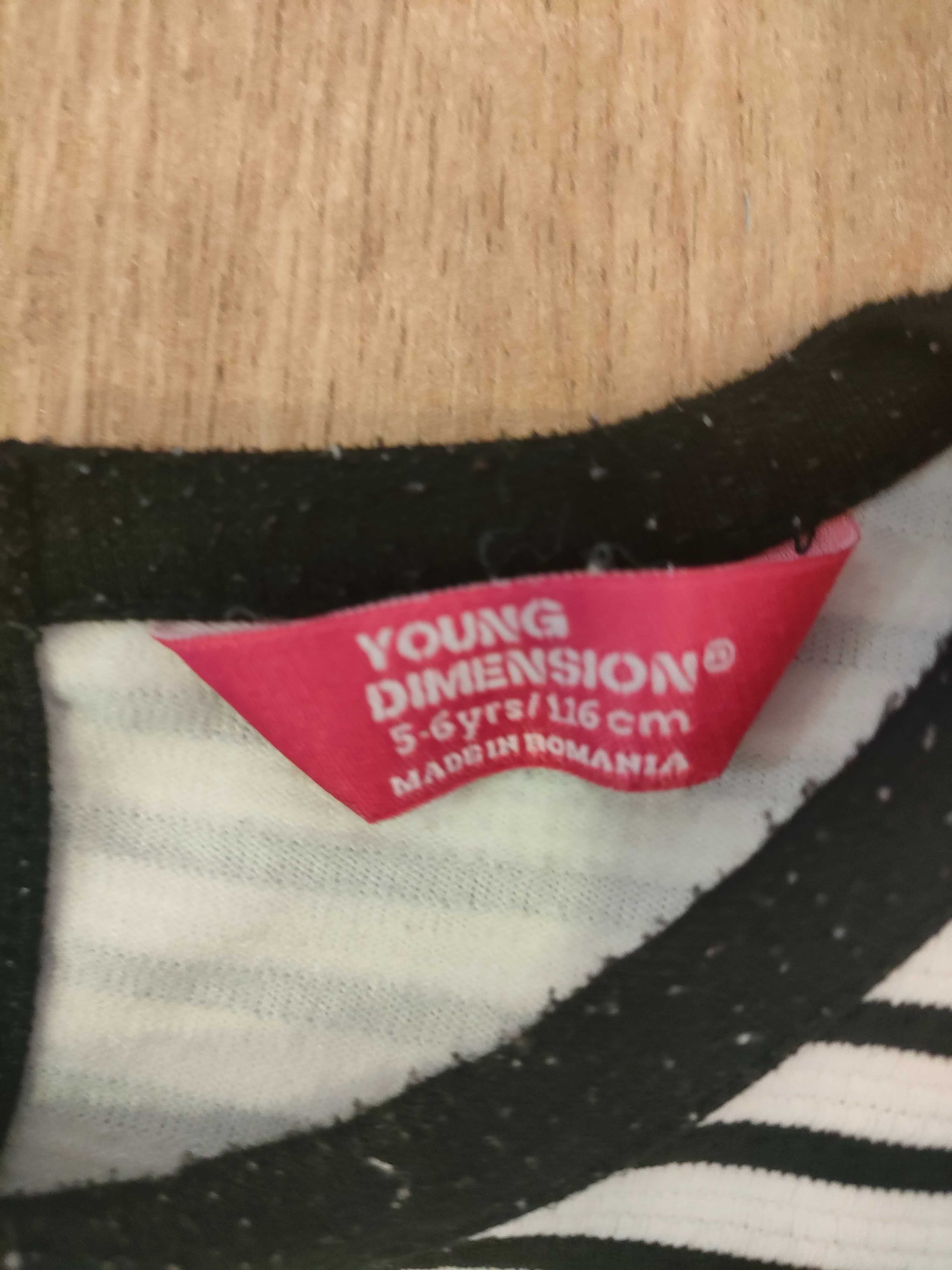 Sukienka 116 w paski paseczki biało czarne young dimenson