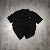 MĘSKA Koszulka Polo Ralph Lauren Premium Czarna Kołnierz Elegancka RL