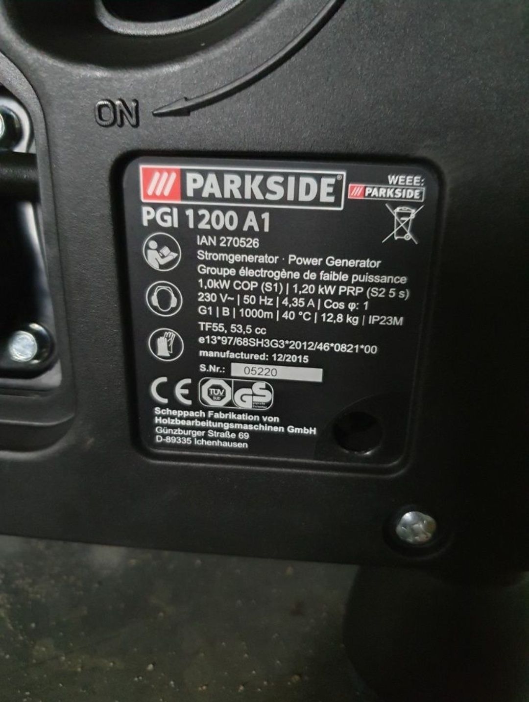 Інверторний бензогенератор Parkside
