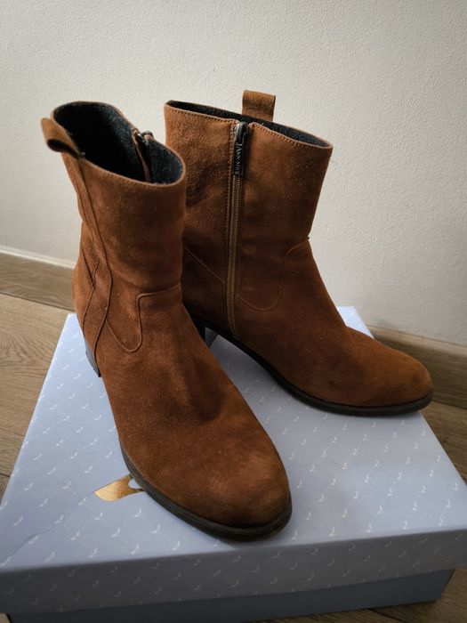 Botki jesienne Ann MEX rude zamszowe