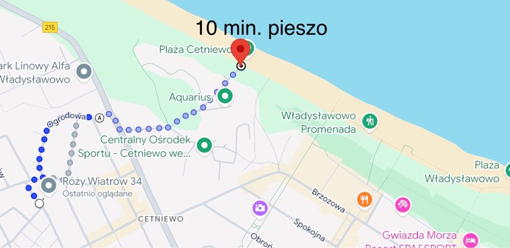 od 21.08 POKOJE 2-3 os. nad morzem blisko plaży Władysławowo