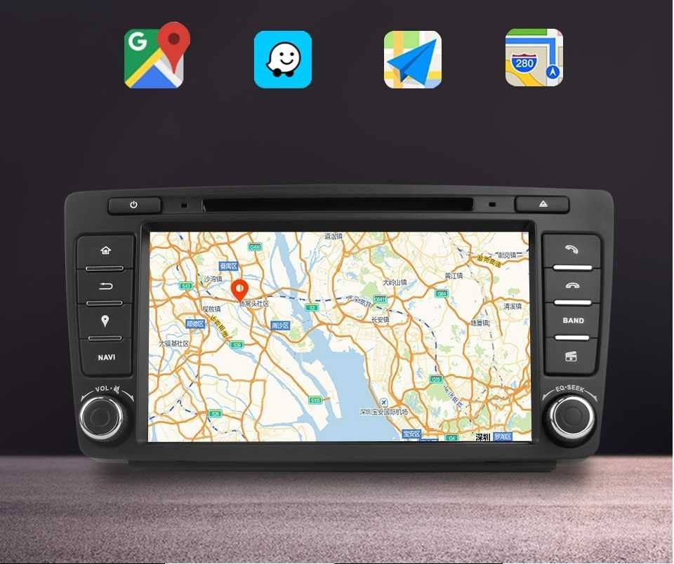 Radio FM RDS CarPlay Android GPS MP3 DVD USB WiFi Skoda Octavia 2 II