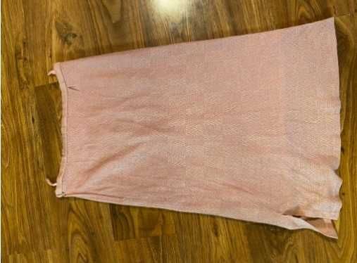 Różowa prosta spódnica pudrowy róż 42