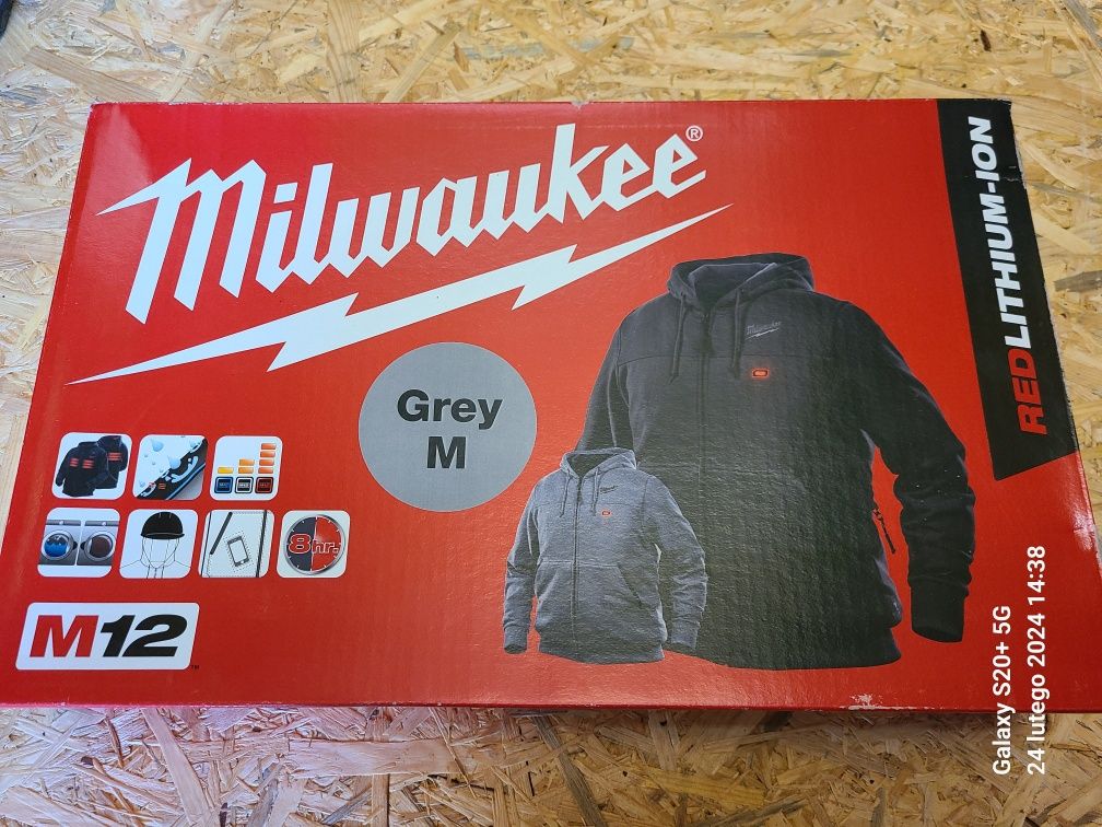 Milwaukee Bluza podgrzewana Szara  M12HHGREY3-0 (M)