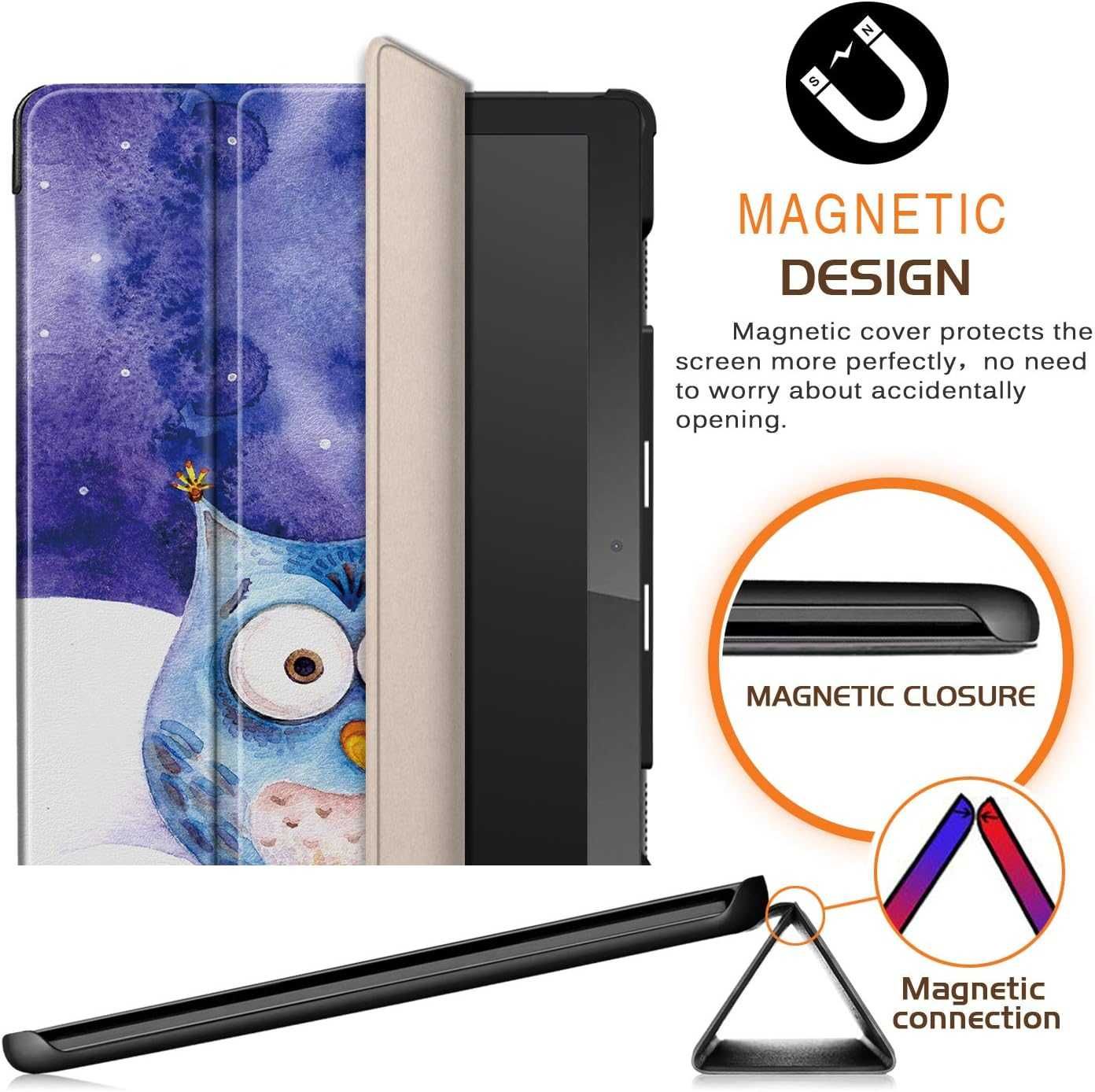 Etui Ultra Slim kompatybilne z Lenovo M10 10,1 cala sowa niebieski