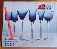 Villa d'Este Home Tivoli Blue likier Zestaw 6 likierów szklanych 90 ml
