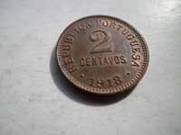 Moeda 2 Centavos, ano 1918, 'Curiosidade' : 9 Aberto