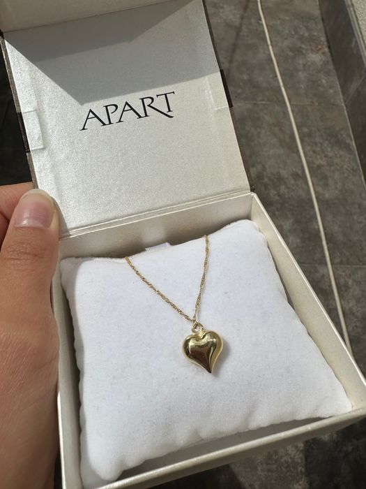 Naszyjnik z sercem złotym dmuchane serduszko pozłacany srebro 925 nowy